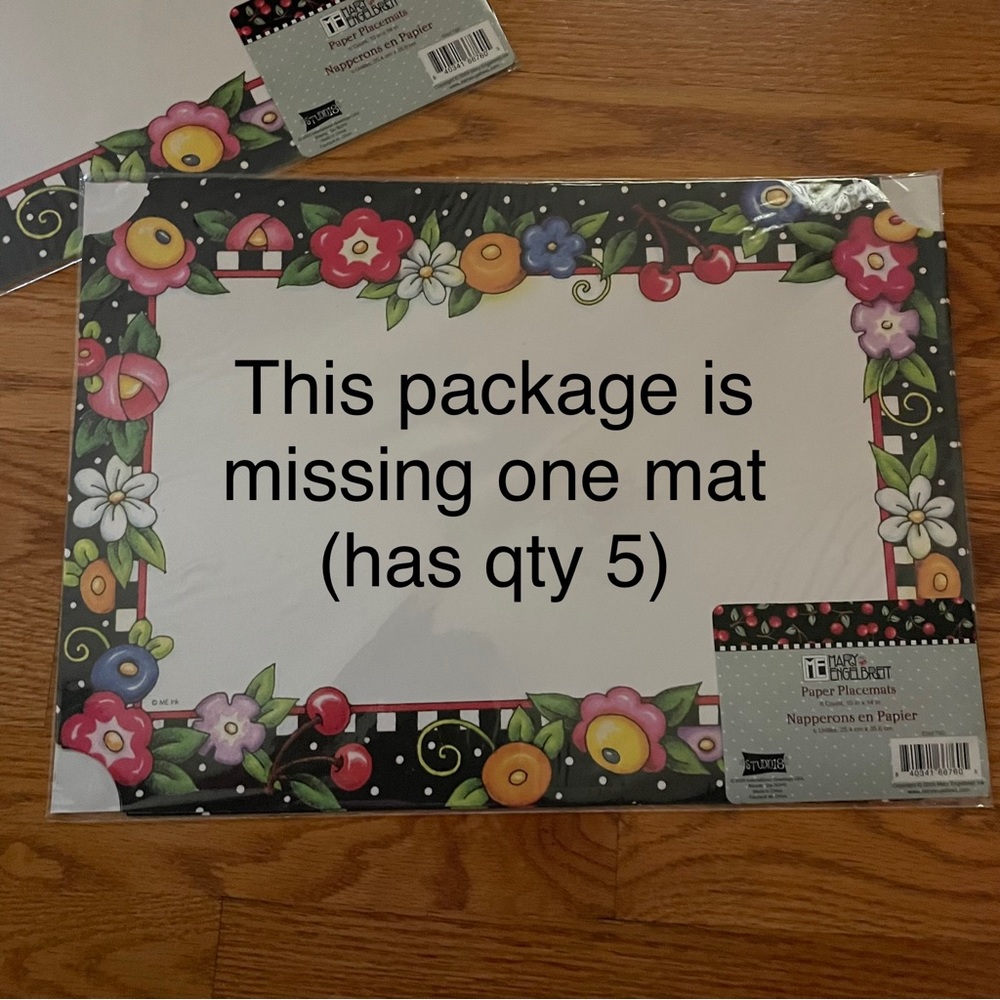 Paper Placemats by Mary Engelbreit - one pack is missing a mat - Picture 4 of 5